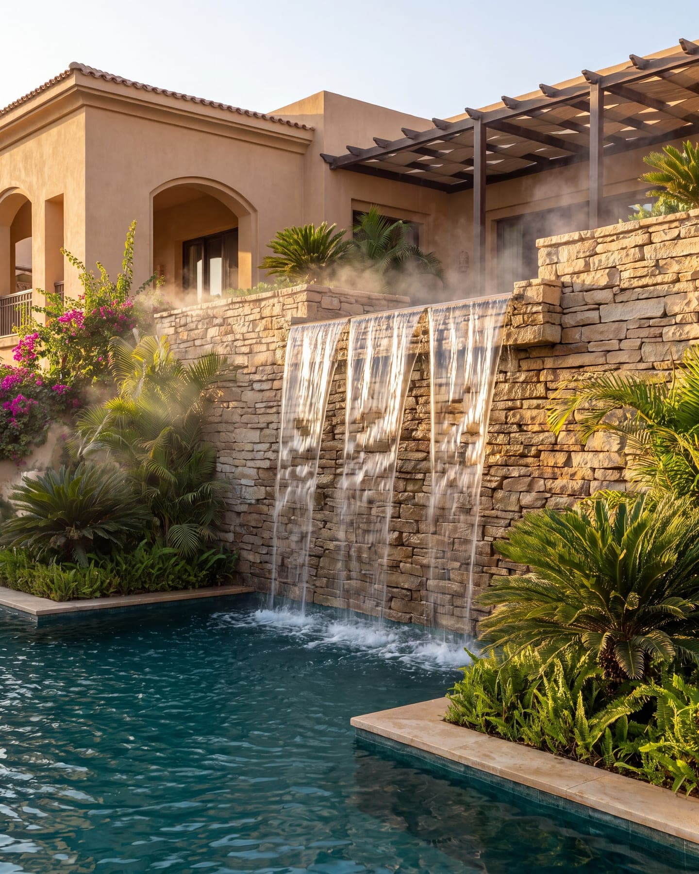 Stone Waterfall Wall